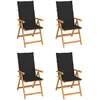 Image de vidaXL Chaises de jardin - Noir Teck Solide