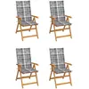 Image de vidaXL Chaises de jardin lot de 4 - Teck solide