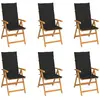 Image de vidaXL Chaises de jardin avec coussins - Bois de teck massif