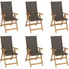 Image de vidaXL Chaises de jardin - Lot de 6 avec coussins - Teck massif