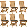 Image de vidaXL Lot de 6 Chaises pliables Teck Anthracite