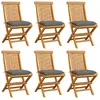 Image de VidaXL Chaises pliables et coussins gris
