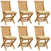 Image de vidaXL Chaises de jardin lot de 6 - Teck massif