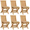 Image de vidaXL Chaises pliables avec coussins - Lot de 6