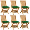Image de vidaXL Chaises pliables avec coussins - Vert