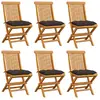 Image de vidaXL Chaises de jardin lot de 6 Teck solide