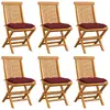 Image de vidaXL Chaises de Jardin avec Coussins Rouge
