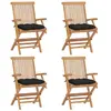 Image de vidaXL Chaises de jardin et coussins - Noir