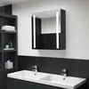 Image de vidaXL Armoire à miroir LED Anthracite