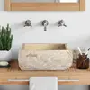 Image de vidaXL Lavabo Crème 30x30x13 cm Marbre