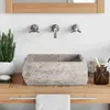 Image de vidaXL Lavabo en marbre - Gris
