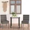 Image de vidaXL Ensemble à manger de jardin 3 pcs - Résine tressée