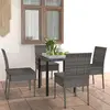Image de VIDAXL Ensemble à manger de jardin 5 pcs - Résine tressée Gris