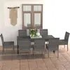 Image de vidaXL Ensemble à manger de jardin 9 pièces - Gris