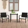 Image de vidaXL Ensemble à manger de jardin 3 pcs Résine tressée noir
