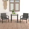 Image de vidaXL Ensemble à manger de jardin 3 pcs - Résine tressée Gris