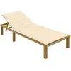 Image de vidaXL Chaise Longue avec Coussins - Crème