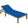 Image de VidaXL Chaise Longue avec Coussin - Bleu Royal