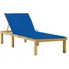 Image de vidaXL Chaise Longue Bleue - Bois de Pin