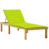 Image de vidaXL Chaise longue - Vert vif bois de pin