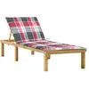 Image de vidaXL Chaise longue avec coussin carreaux rouge