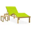 Image de VIDAXL Chaise Longue avec Coussin - Pin Imprégné