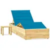 Image de VidaXL Chaise Longue Pin Avec Table
