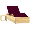 Image de VIDAXL Chaise longue avec table et coussin - Pin imprégné