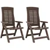 Image de vidaXL Chaises inclinables de jardin lot de 2 - Plastique Moka