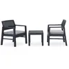 Image de vidaXL Salon de jardin 3 pcs Gris