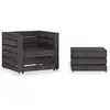 Image de VIDAXL Salon de jardin palette 2 pcs - Gris