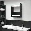 Image de vidaXL LED Armoire - Noir brillant