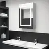 Image de vidaXL Armoire miroir LED 70 cm - Gris béton