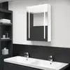 Image de vidaXL Armoire bain LED miroir - Blanc brillant