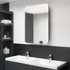 Image de vidaXL Armoire miroir LED 80 cm - Noir brillant