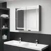 Image de vidaXL Armoire à Miroir de Salle de Bain LED Gris
