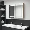 Image de VidaXL Armoire de salle de bain LED - Chêne