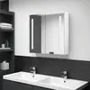 Image de vidaXL Armoire miroir LED 62x14x60 cm - Blanc brillant