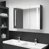 Image de Armoire à miroir LED Vidaxl - Noir brillant
