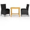 Image de vidaXL Ensemble à manger de jardin 3 pcs - Noir