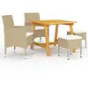 Image de VIDAXL VidaXL Ensemble à Manger - Beige Bois d'Acacia