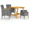 Image de vidaXL Ensemble à manger 5 pcs - Gris