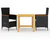 Image de vidaXL Ensemble de jardin 3 pcs - Noir