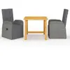 Image de VIDAXL Ensemble à manger de jardin 3 pcs - Gris