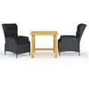 Image de vidaXL Ensemble à manger de jardin 3 pcs - Gris foncé