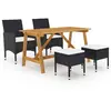 Image de VIDAXL Ensemble à manger de jardin 5 pcs - Noir