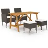 Image de vidaXL Ensemble à manger de jardin 5 pcs marron
