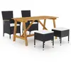 Image de vidaXL Ensemble de jardin 5 pcs - Noir