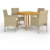 Image de vidaXL Ensemble à manger de jardin 5 pcs - Beige