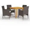 Image de vidaXL Ensemble à manger 5 pcs - Marron